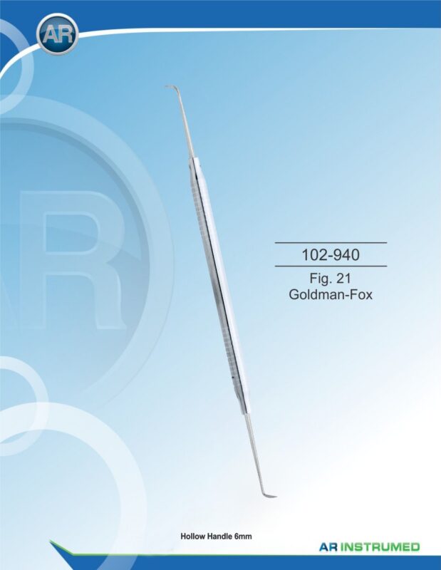 AR INSTRUMED Fig. 21 Goldman-Fox Scaler stainless steel periodontal dental instrument polished precision working tip solid 6mm ergonomic handle for professional scaling procedures Pakistan dental supplier wholesale