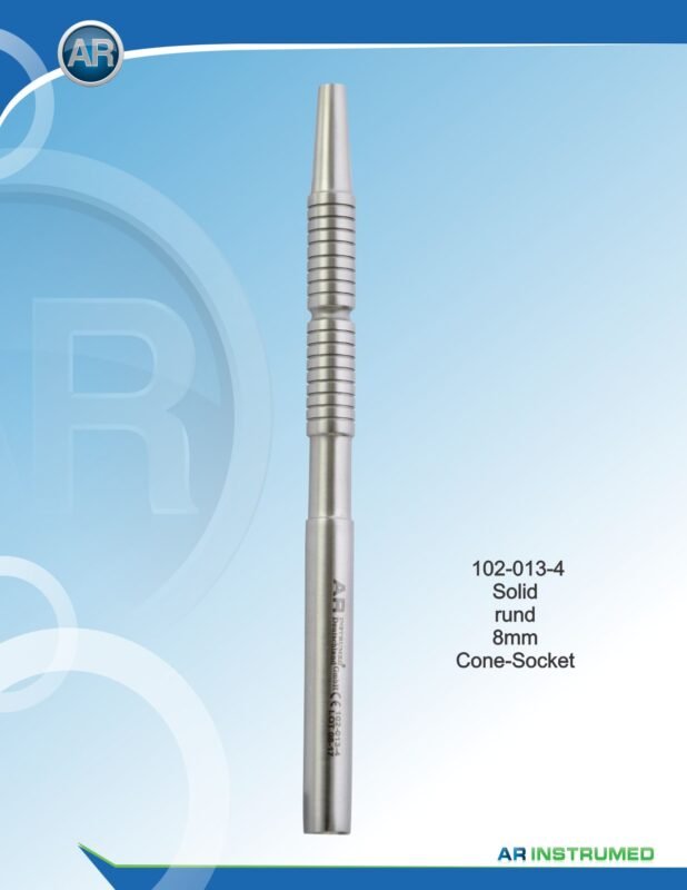 AR INSTRUMED mouth mirror handle round solid 6mm Cone Socket Pakistan premium stainless steel dental mirror handle textured non slip grip dental instruments Pakistan wholesale.