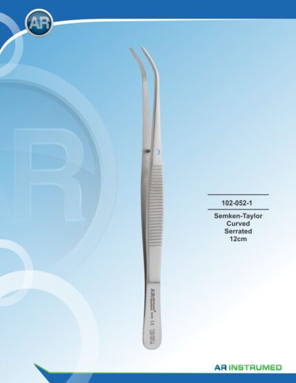 AR INSTRUMED Semken-Taylor Tweezers Curved Serrated 12 cm Stainless Steel Instrument