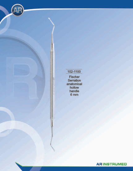 AR INSTRUMED Fischer Serration Scaler stainless steel dental periodontal scaler solid 6mm ergonomic handle serrated calculus removal instrument Pakistan dental supplier wholesale