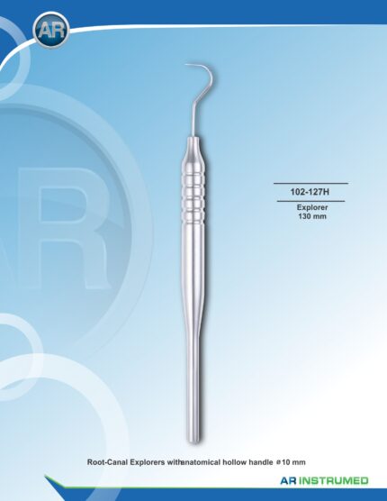 AR INSTRUMED Figure 23 Dental Explorer Shepherd's Hook 10mm hollow handle Pakistan premium stainless steel dental explorer caries detection diagnostic dental instrument Pakistan
