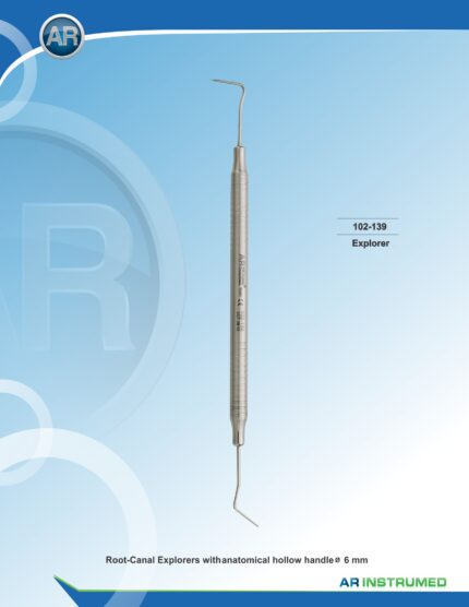 AR INSTRUMED Double Ended Dental Explorer solid handle 6mm Pakistan premium stainless steel dental explorer caries detection calculus assessment diagnostic dental instrument Pakistan