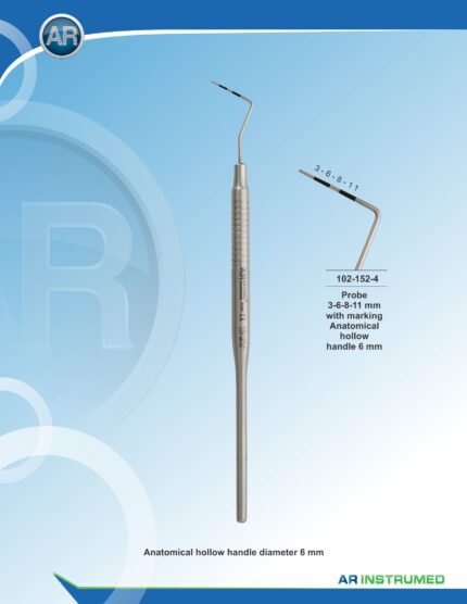 AR INSTRUMED CP11 Periodontal Probe stainless steel dental instrument solid 6mm handle polished finish calibrated CP11 probe tip periodontal pocket measurement diagnostic dental instrument Pakistan dental clinics hospitals dental supplier wholesale