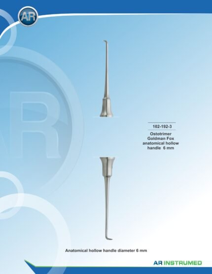AR INSTRUMED Ostotrimer Goldman-Fox stainless steel scaler with 6mm solid handle for supragingival and subgingival calculus removal, Pakistan dental instrument supplier wholesale.