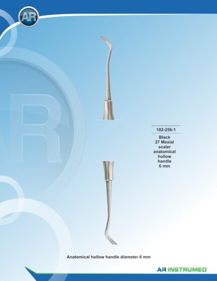 AR INSTRUMED Black 27 Mesial Scaler black coated stainless steel dental instrument solid 6mm handle precision mesial scaler tip supragingival calculus removal Pakistan dental clinics hospitals dental supplier wholesale