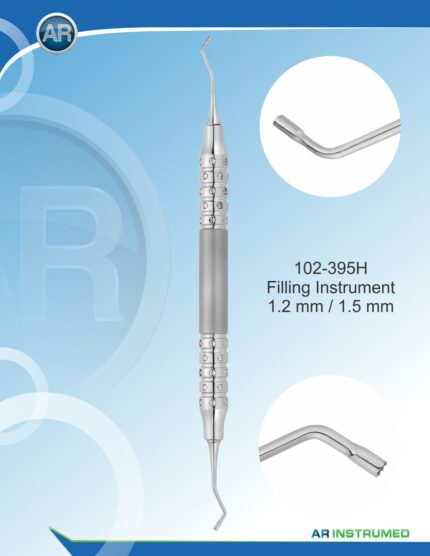 AR INSTRUMED Filling Instrument 1.2mm 1.5mm stainless steel dental restorative filling instrument 17cm hollow 10mm ergonomic handle composite amalgam placement contouring instrument Pakistan dental supplier wholesale