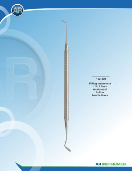 AR INSTRUMED Filling Instrument 1.5mm 2.5mm stainless steel dental instrument solid 6mm handle polished finish composite placement restorative dentistry Pakistan dental clinics hospitals dental supplier wholesale
