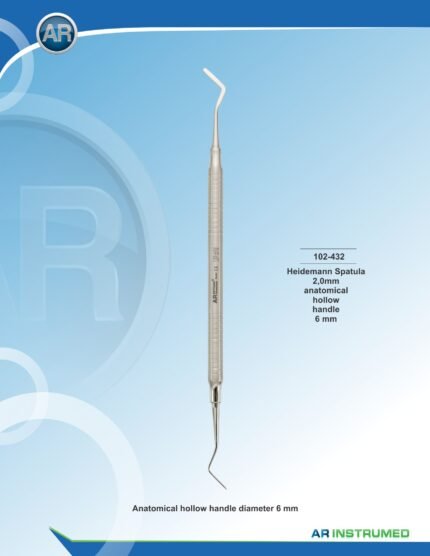 AR INSTRUMED Heidemann Flexible 2.0mm stainless steel dental spatula solid 6mm ergonomic handle polished restorative composite placement instrument Pakistan dental supplier wholesale