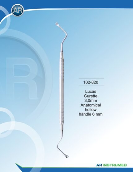 AR INSTRUMED Lucas Curette 3.0mm stainless steel dental surgical curette solid 6mm ergonomic handle polished finish periodontal oral surgery instrument Pakistan dental supplier wholesale