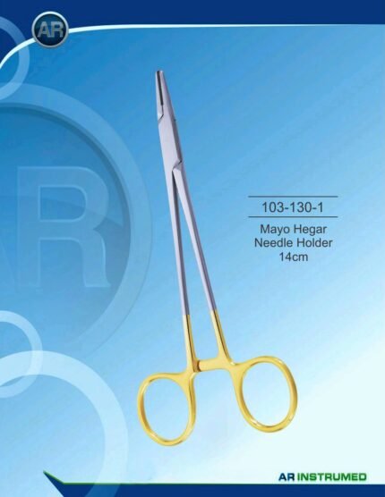 AR INSTRUMED Mayo Hegar Needle Holder 14 cm TC Gold Surgical Instrument
