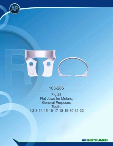 AR INSTRUMED Rubber Dam Clamp Fig. 28 Flat Jaws for Molars Dental Surgical Instruments