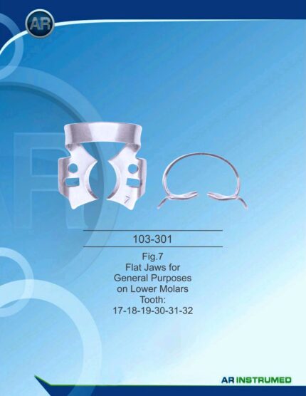 AR INSTRUMED Rubber Dam Clamp Fig. 7 Flat Jaws Dental Instrument