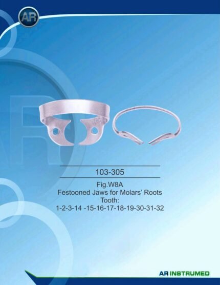 AR INSTRUMED Rubber Dam Clamp Fig. W8A Festooned Jaws Dental Surgical Instruments