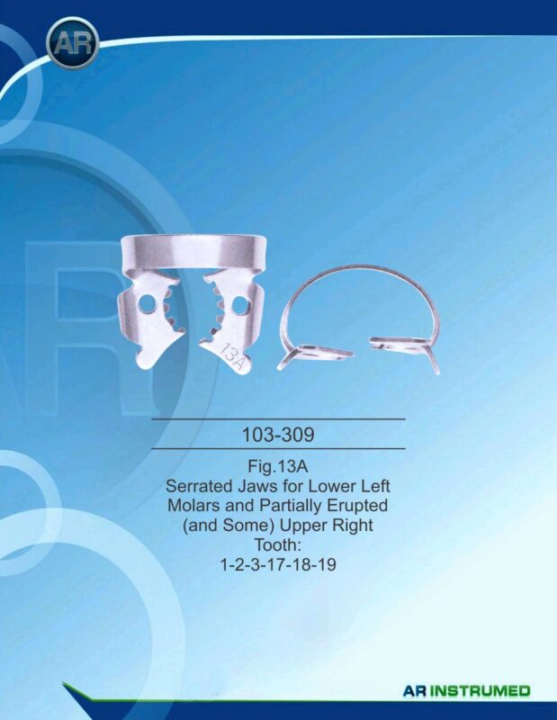 AR INSTRUMED Rubber Dam Clamp Fig. 13A Serrated Jaws Stainless Steel Instrument