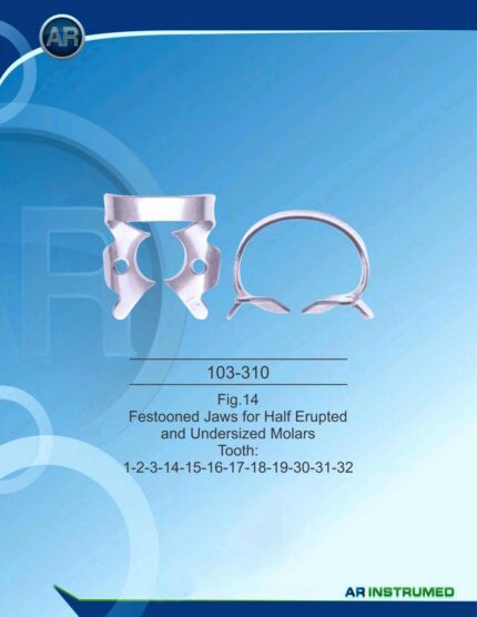 Fig. 14 Rubber Dam Clamp Festooned Jaws Dental Isolation Instrument Stainless Steel