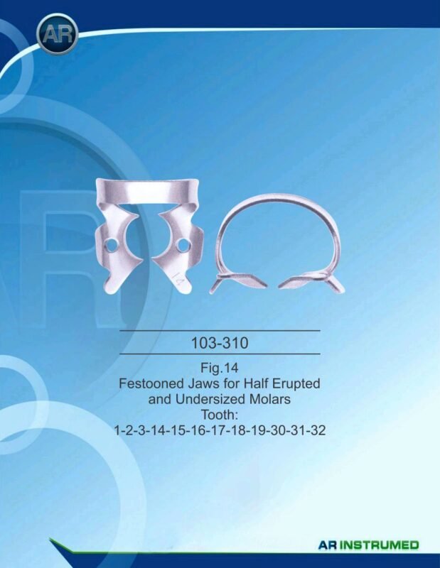 Fig. 14 Rubber Dam Clamp Festooned Jaws Dental Isolation Instrument Stainless Steel