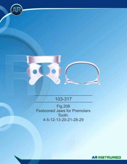 AR INSTRUMED Rubber Dam Clamp Fig. 205 Festooned Jaws Dental Surgical Instruments