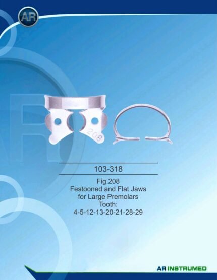 AR INSTRUMED Rubber Dam Clamp Fig. 208 Festooned and Flat Jaws Dental Surgical Instruments