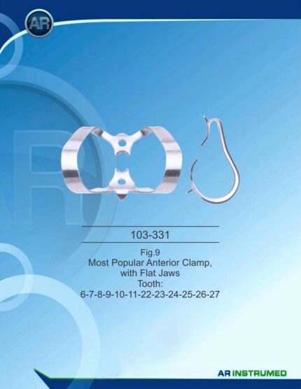 AR INSTRUMED Rubber Dam Clamp Fig. 9 Most Popular Anterior Clamp Flat Jaws Dental Surgical Instruments