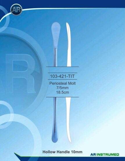 AR INSTRUMED Molt Periosteal Elevator 7 mm 5 mm 18.5 cm Blue Handle