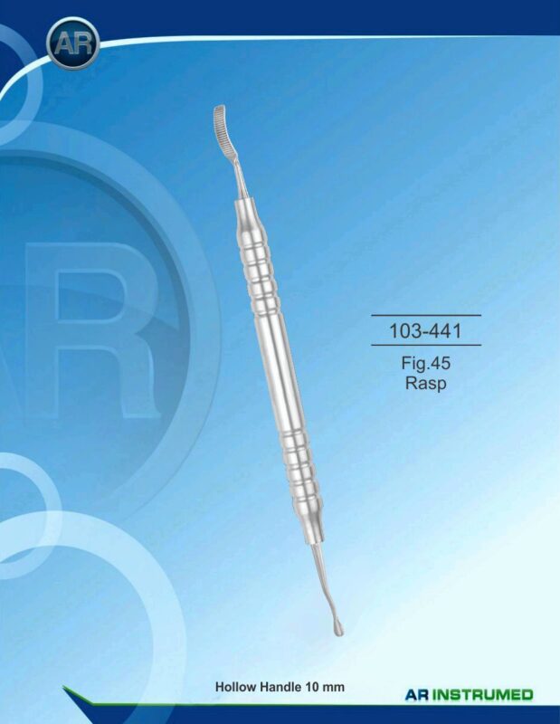 AR INSTRUMED Bone File Rasp Hollow Handle 10 mm Dental Surgical Instruments