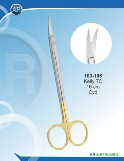 AR INSTRUMED Kelly Scissors Straight 16 cm TC Gold Surgical Instrument