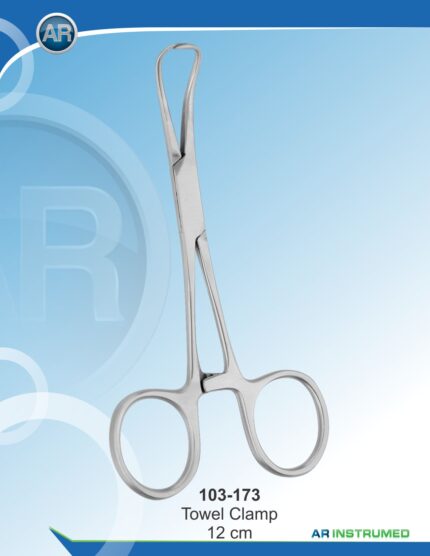 AR INSTRUMED Backhaus Towel Clamp Forceps with Ergonomic Ring Handle