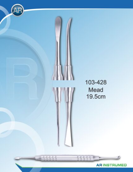 AR INSTRUMED Periosteal Elevator Mead 7 mm 5.5 mm 19.5 cm Stainless Steel Instrument