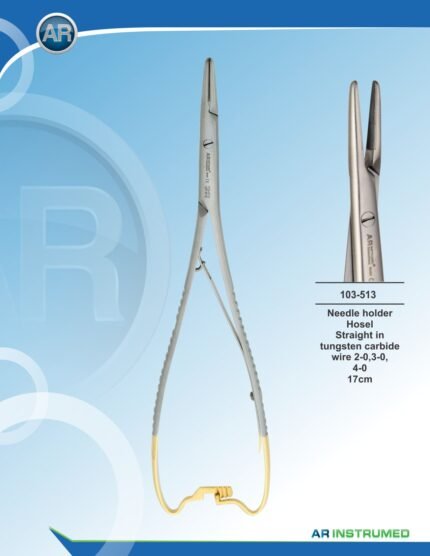 AR INSTRUMED Hosel Needle Holder Straight Wire 20 cm TC Gold Surgical Instrument