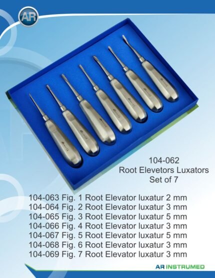 AR INSTRUMED Root Elevator Luxators Set of 7 Stainless Steel Dental Surgical Instruments