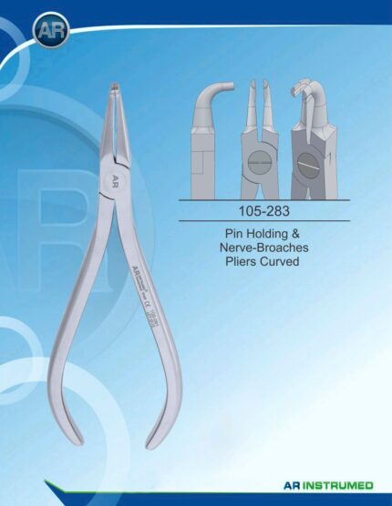 AR INSTRUMED Pin Holding Nerve Broaches Pliers Curved Stainless Steel Orthodontic Instrument