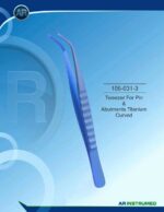 AR INSTRUMED Titanium Curved Tweezer for Abutments and Pins Surgical Tool