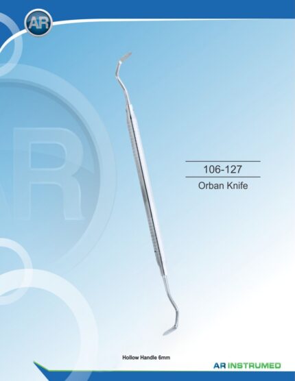 AR INSTRUMED Orban stainless steel periodontal knife with 6mm solid handle for gingival incisions, soft tissue contouring, and periodontal surgery, Pakistan dental instrument supplier wholesale.