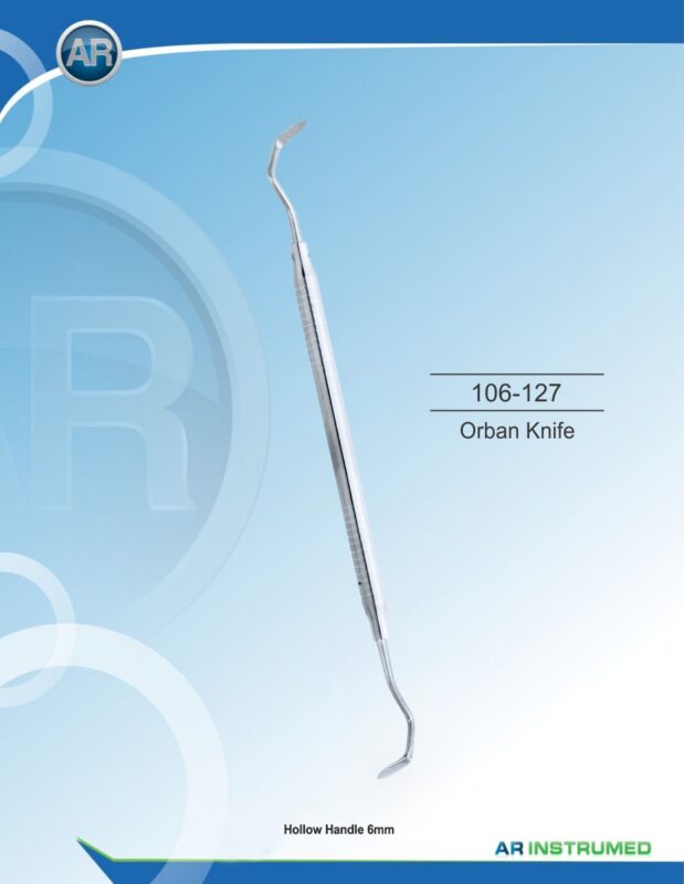AR INSTRUMED Orban stainless steel periodontal knife with 6mm solid handle for gingival incisions, soft tissue contouring, and periodontal surgery, Pakistan dental instrument supplier wholesale.