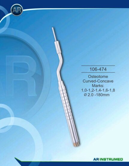 AR INSTRUMED Curved Concave Osteotome 180 mm Stainless Steel Instrument