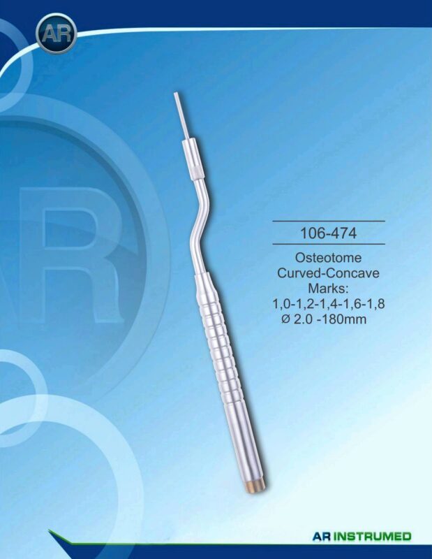 AR INSTRUMED Curved Concave Osteotome 180 mm Stainless Steel Instrument