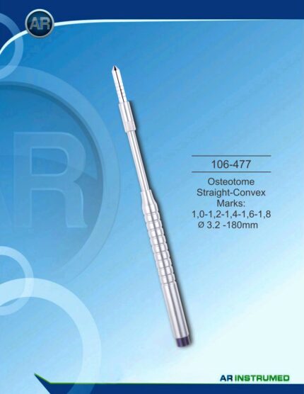 Osteotom Straight-Convex Marks: 1,0-1,2-1,4-1,6-1,8 ø3.2 -180mm