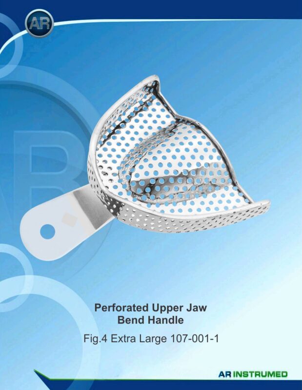 AR INSTRUMED Large Perforated Upper Jaw Long Handle Impression Tray Stainless Steel