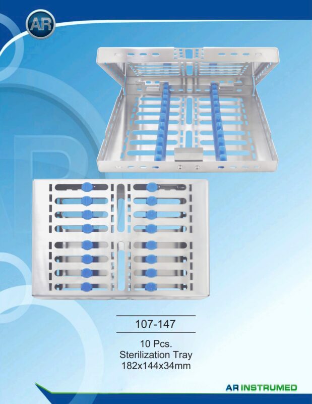 AR INSTRUMED Dental Autoclave Sterilization Cassette Tray 10 Instruments