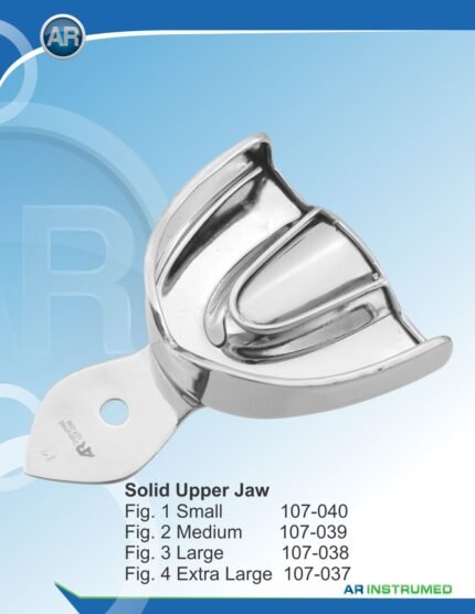 • Autoclavable Stainless Steel Impression Tray Rimlock Fig. 1 Small Upper Jaw
