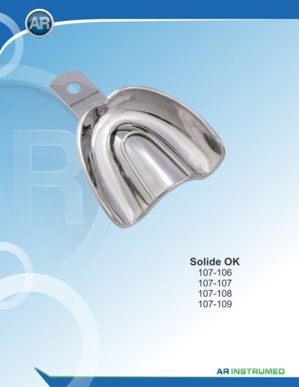 • AR INSTRUMED Rimlock Fig. 2 Medium Solid Upper Jaw Impression Tray Stainless Steel