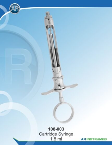 AR INSTRUMED dental aspirating single ring syringe 1.8ml EU needle stainless steel double pigtail plunger dental delivery instrument Pakistan dental supplies