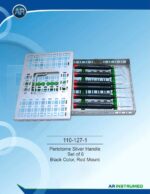 Black Periotome Set of 6 with Silver Handles and Cassette Tray