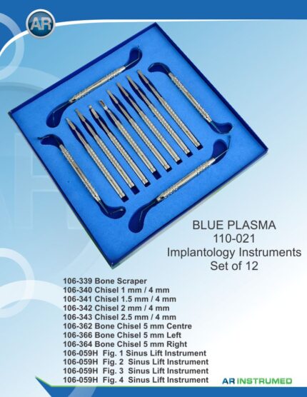 AR INSTRUMED Implantology Set of 12 Stainless Steel Surgical Instruments
