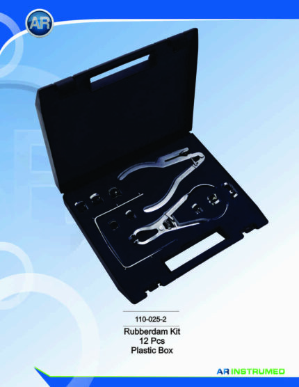 AR INSTRUMED Rubber Dam Kit 12 Pcs in Plastic Box Dental Surgical Instruments