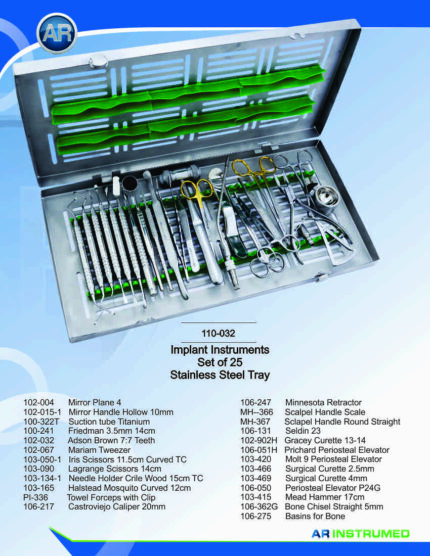 AR INSTRUMED 25 PCS Surgical Implant Instruments Set Pakistan