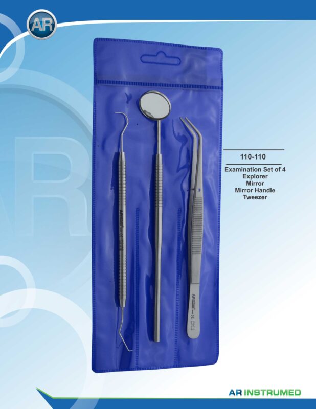 AR INSTRUMED Dental Examination Set of 4 Stainless Steel Instruments