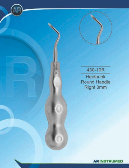 AR INSTRUMED Heidbrink round handle right 3mm stainless steel dental instrument Pakistan polished finish precision right angled working tip ergonomic round handle surgical instrument for clinics hospitals and laboratories in Pakistan