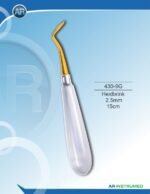 AR INSTRUMED Root Elevator Heidbrink 3mm 15cm gold stainless steel dental instrument Pakistan gold plated finish hardened working tip ergonomic non slip handle root elevator for clinics hospitals and laboratories in Pakistan