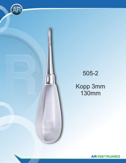 Root Elevators Kopp 3mm Pakistan dental extraction instrument stainless steel Kopp root elevator 3mm tip ergonomic handle professional dental instruments Pakistan dental supplies.